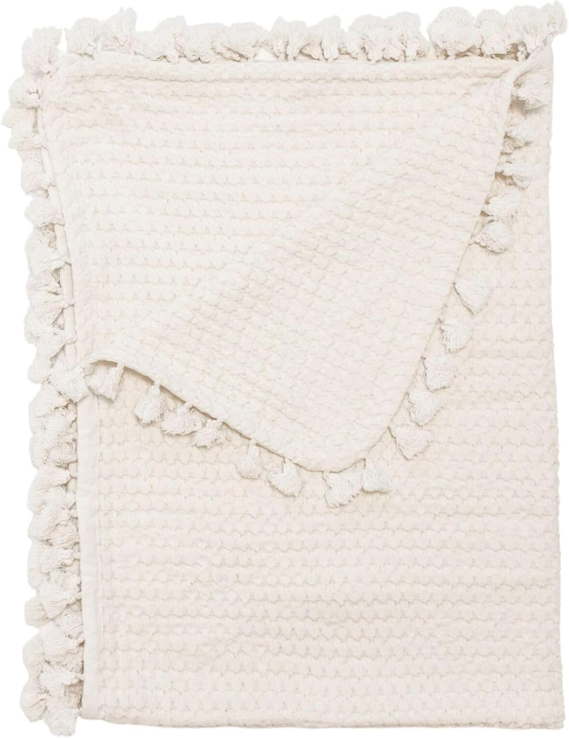 Crane Baby Birch Waffle Knit Blanket, Soft Cotton Nursery and Stroller Blanket, 100% Cotton, 36" x 36"