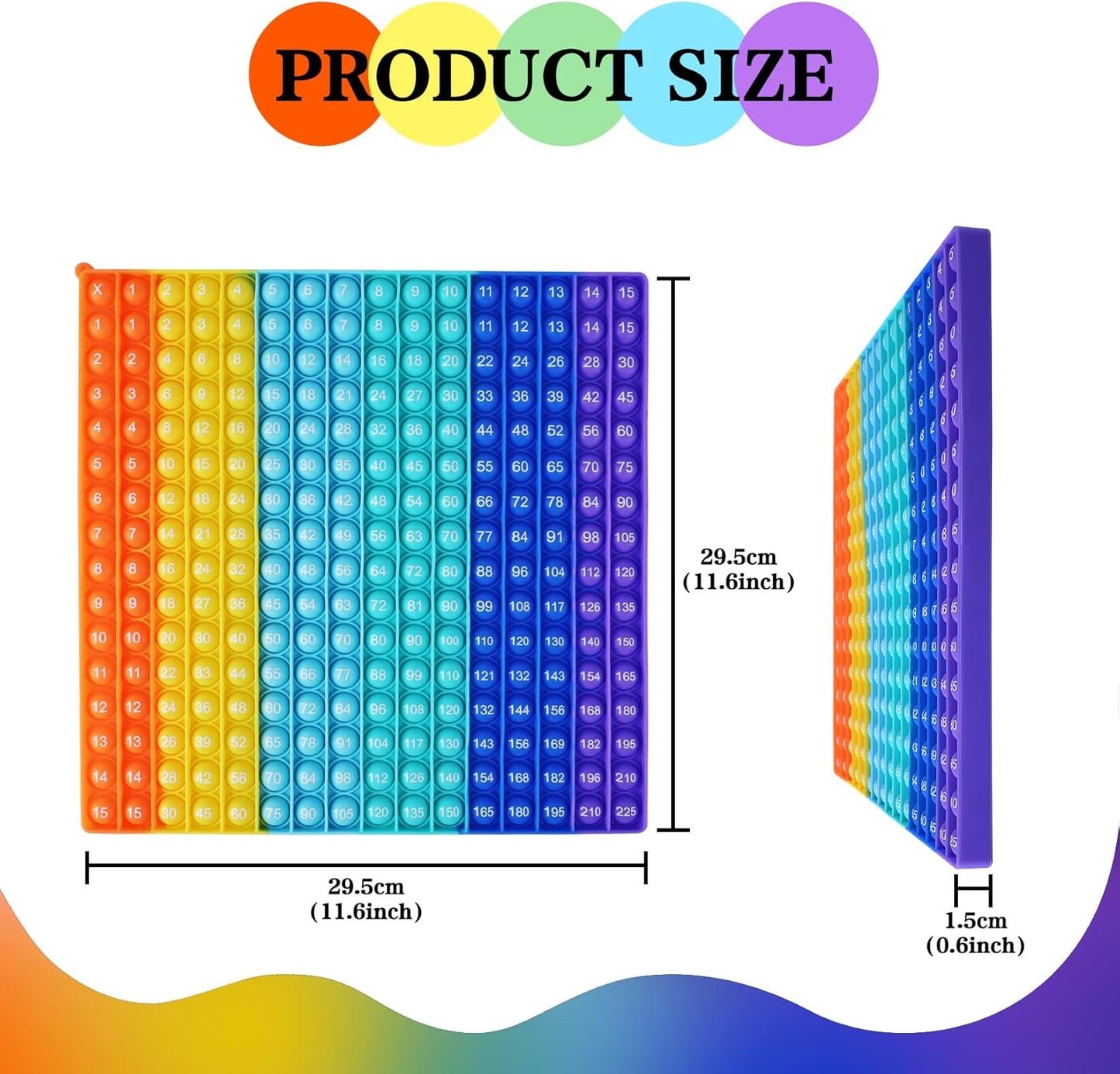 Multiplication Table P00P Rainbow Math Multiplication Table Game Toy Push P0PP Restless Toy Bubble Restless Game for Learning Math Multiplication Calculation Operations [15x15 Multiplication Table]