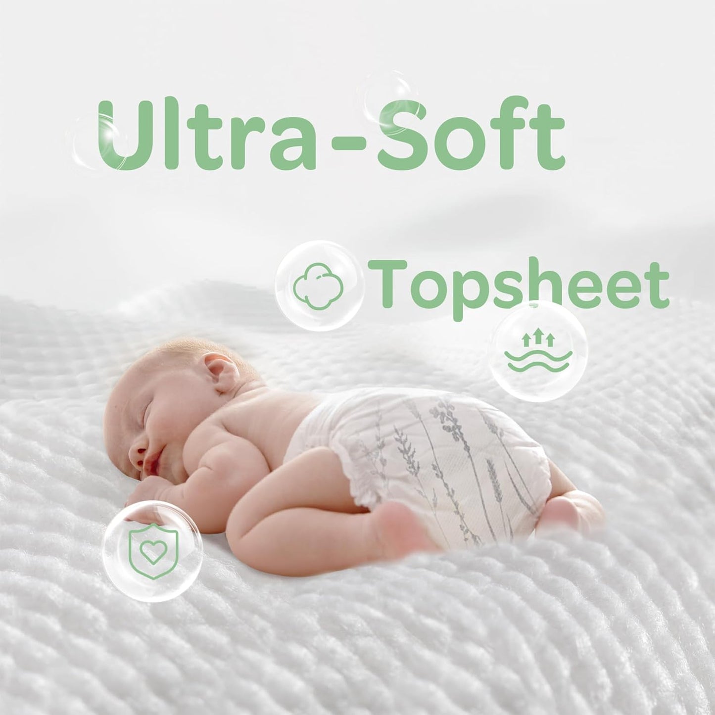 Parasol Clear+Dry Disposable Diapers, RashShield Protection and Leak-Control Fit, Hypoallergenic Diapers, Size 5 (26-36 lbs), 192 Count