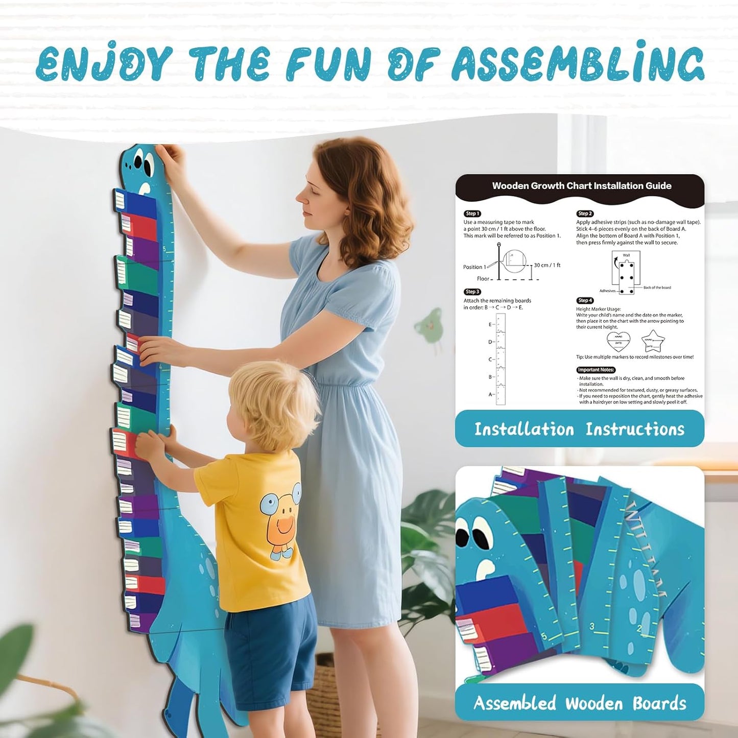 Personalized Name Growth Chart for Wall, Dinosaur Book Wooden Growth Chart Kids Height Chart, Wall Measurement for Kids, Height Chart for Wall, Growth Ruler for Toddler Playroom Decor