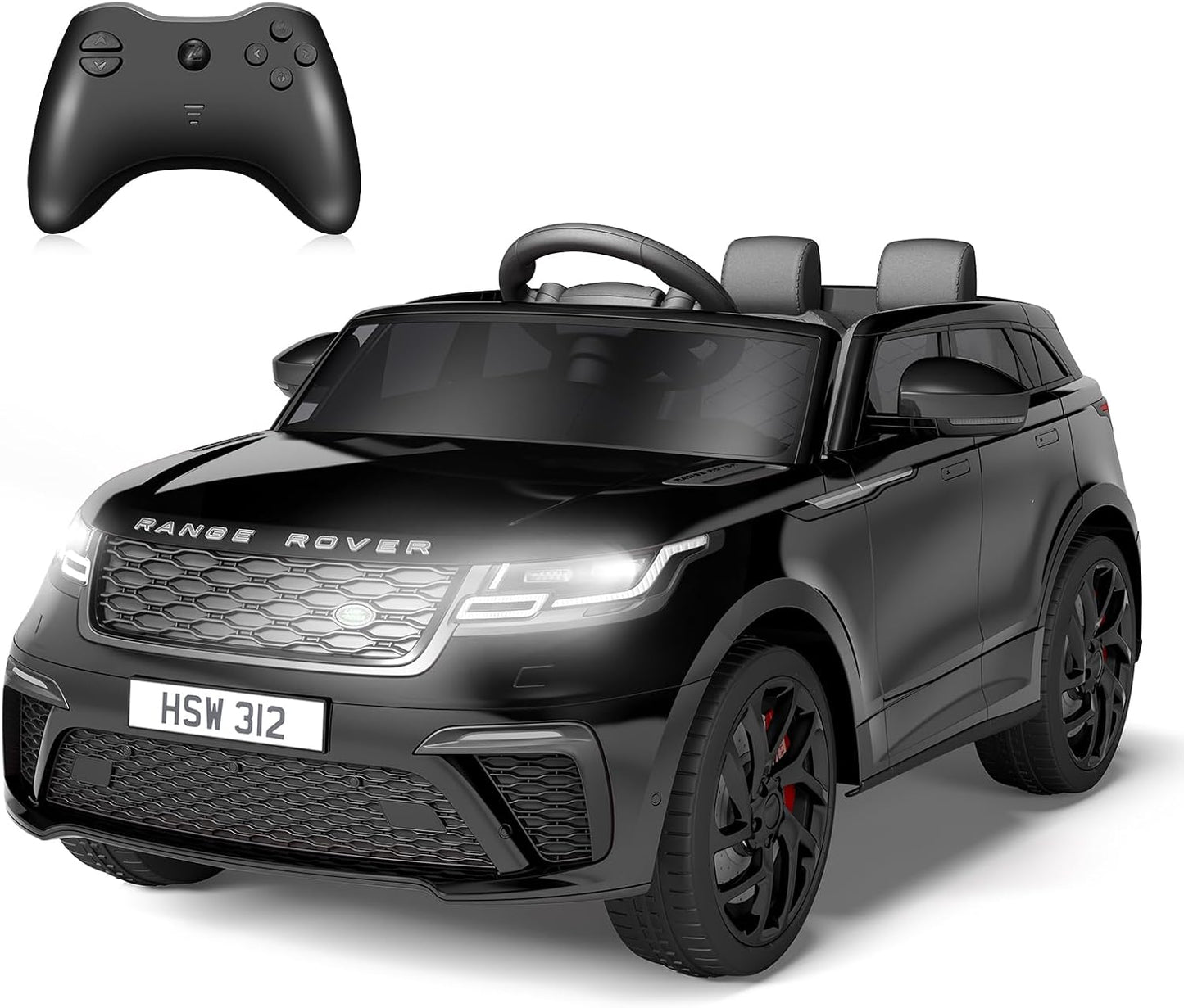 Hetoy Kids Ride On Car with Remote, Licensed Land Rover Kids Electric Car, Ride On Toys for Kids 3-8 with Mp3 Player, Rocking, Pull Rod, Black