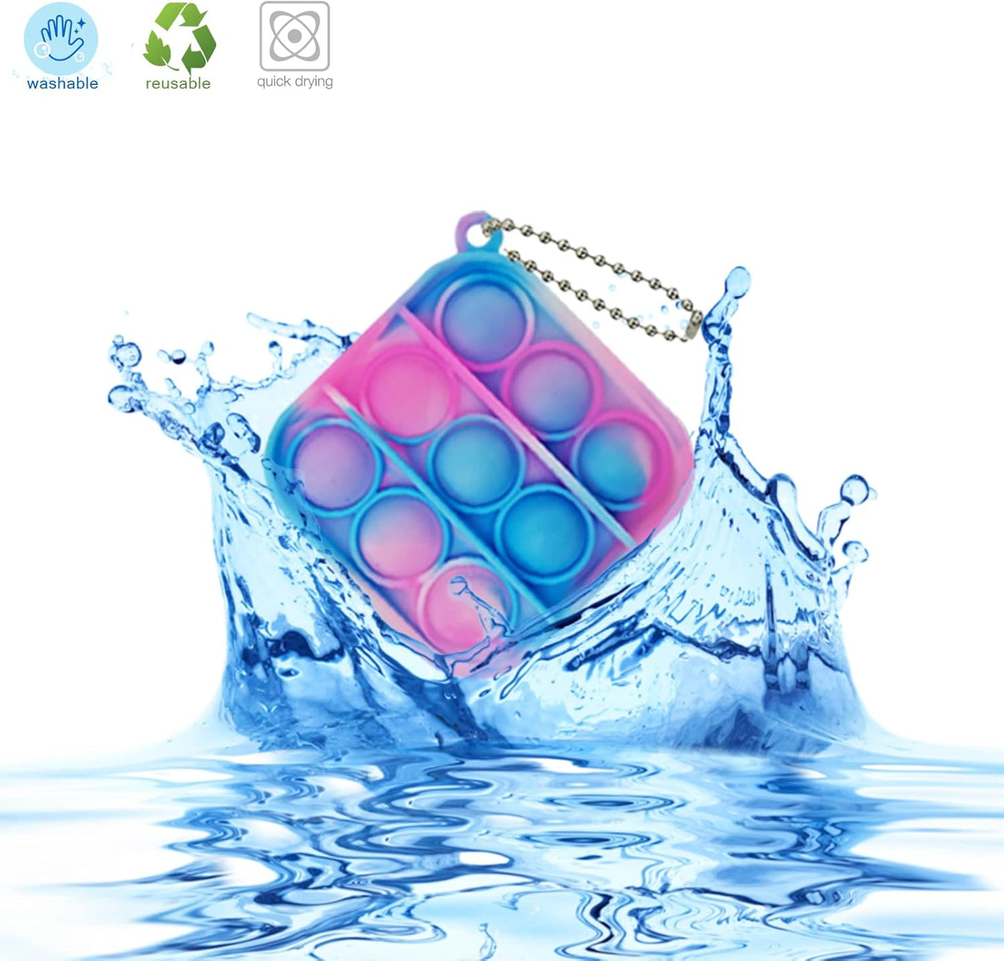 60 Pcs Mini Pop Bubble Fidget Toys, Silicone Keychain Small Pop Bulk for Party Favors, Classroom Prizes, Easter Basket Goodie Bag Stuffer Christmas Birthday Valentine for Kids Student