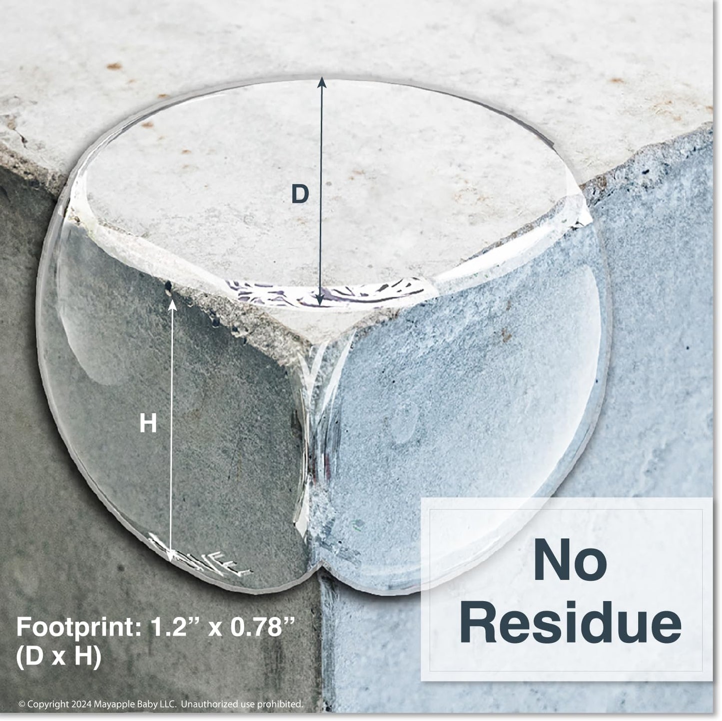 Roving Cove Clear Corner Protector, Pre-Taped 3M Adhesive, Easy-to-Peel Tab, No Odor, No Residue, Baby Proofing Furniture Safety Bumper Guards, Pack of 8