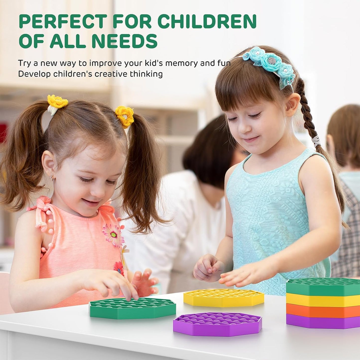 12 Pack Fidget Toys,Push Pop Fidget Sensory Toys Set,Stress Relief Gifts for Kids & Adults,Pop Bulk & Party Favors Toddler Toys for Easter Gifts,Party Supplies,Classroom Prizes