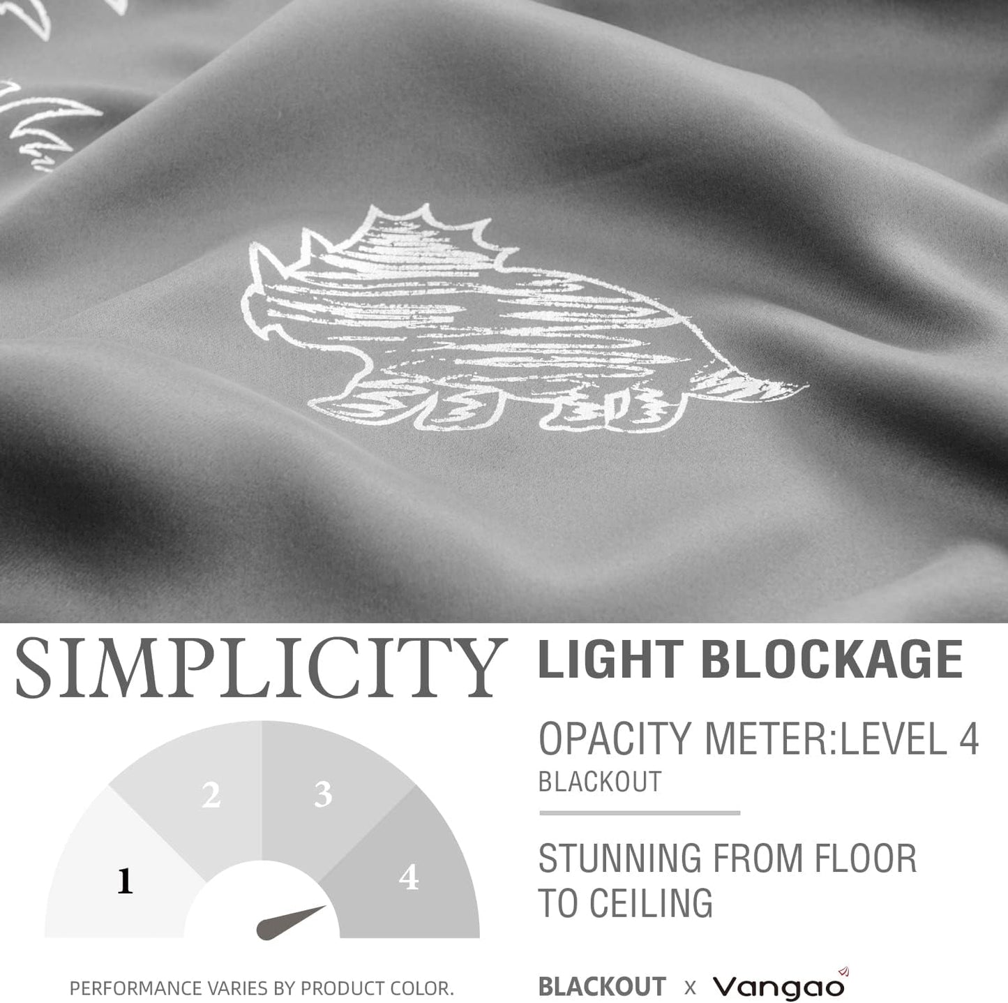 Vangao Kids Curtains Grey Blackout Dinosaur Curtains for Boys Kids Nursery Girls Room Silver Dino Foil Print Thermal Insulated Drapes Grommet Top Window Treatments 84 Inches Length 2 Panels