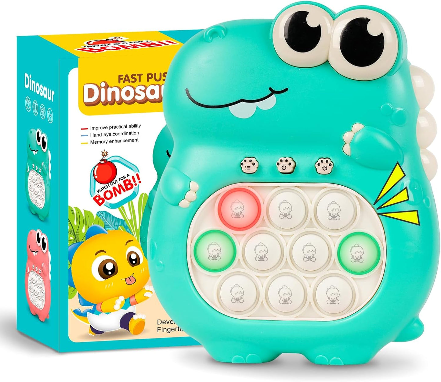 Fast Push Game, Christmas Birthday Gifts for Kids 8-12, Fidget Toys for Kids, Fast Push Bubble Game, Pop Game It Light Up Fidget Sensory Toys, Gifts for 3 4 5 6 7 8 9 Year Old Girls Boys Teen