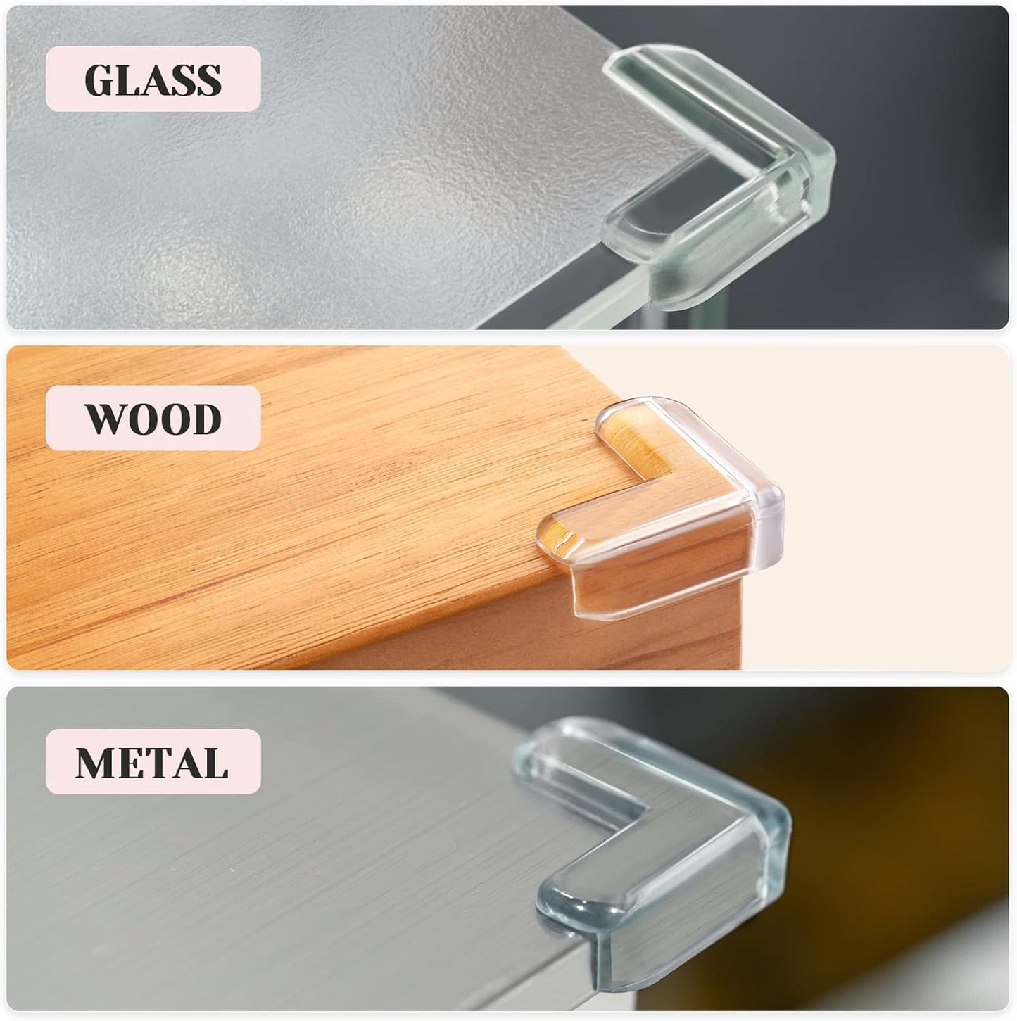 8 Pack Corner Protector for Baby, Clear Furniture Corner Guard & Edge Safety Bumpers for Table Edges & Sharp Corners - Baby Proofing (L Shape)
