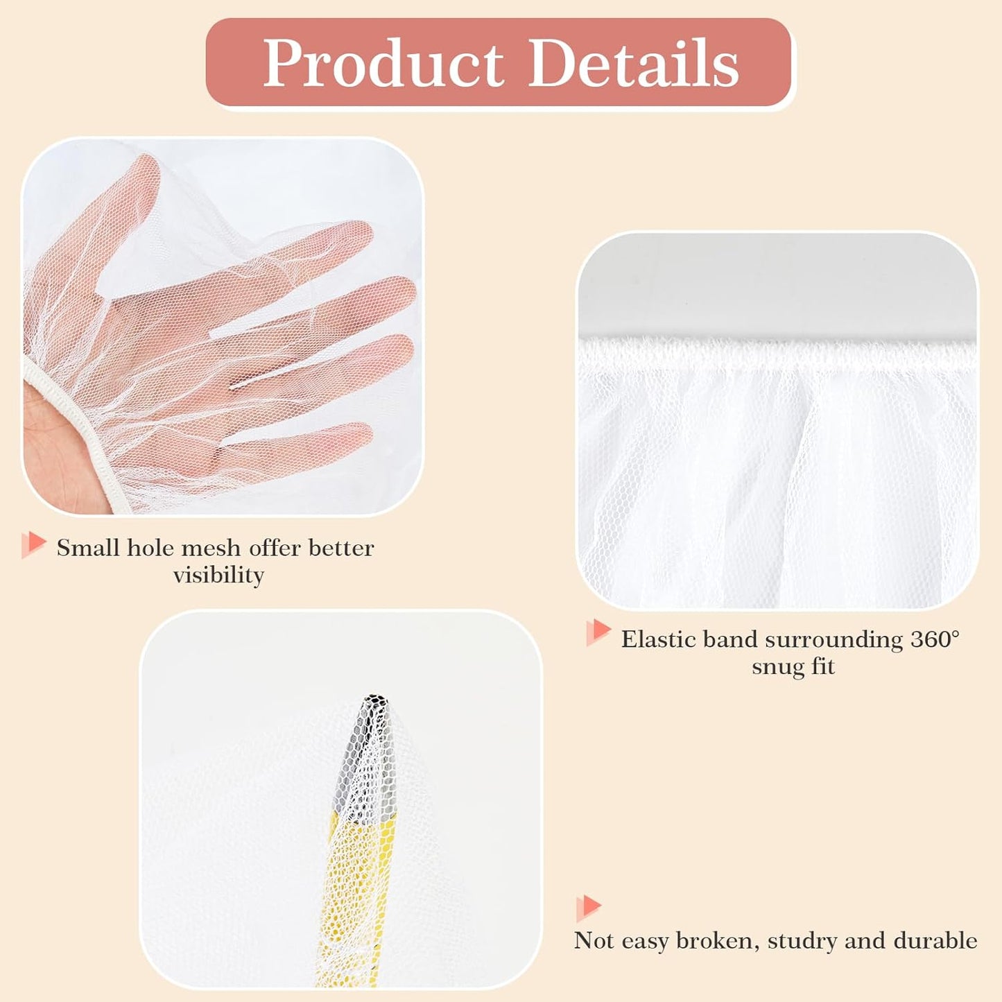 Baby Mosquito Net for Stroller, Perfect Bug Net for Stroller/Bassinets/Cradles/Playards/Pack N Plays and Portable Mini Crib, Durable Baby Insect Netting, White