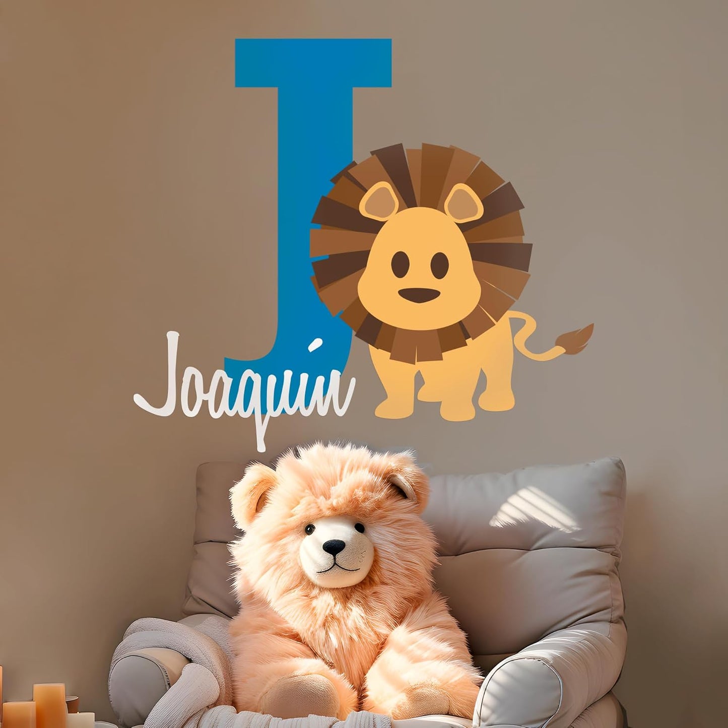 CRYPTONITE Lion King Personalized Name Decal, Multicolor Options, Wall Decor, Vinyl, for Baby & Kids