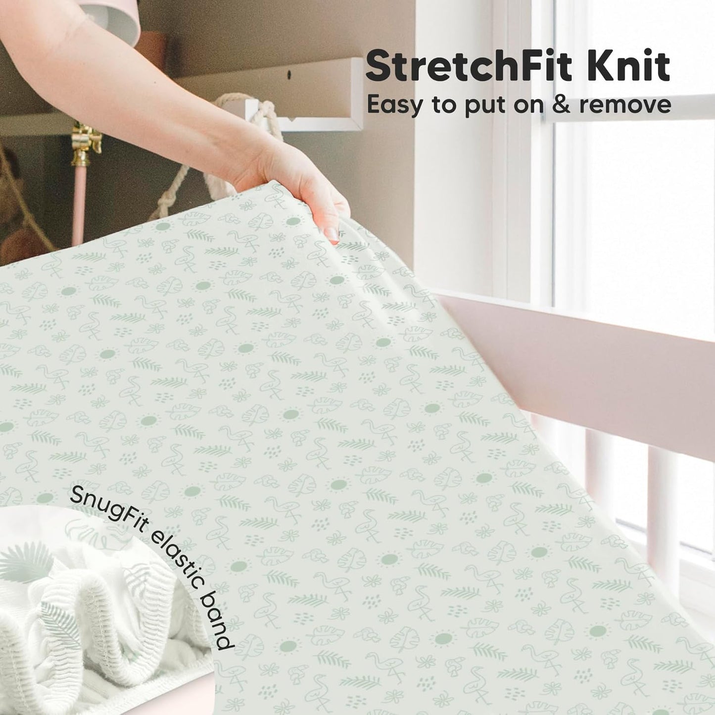 KeaBabies 2-Pack Baby Crib Sheets for Boys, Girls - 52x28 Viscose Derived from Bamboo Toddler Bed Sheets Neutral, Fitted Crib Mattress Cover for Standard Baby Bedding, Soft & Cozy (Tropic Oasis)