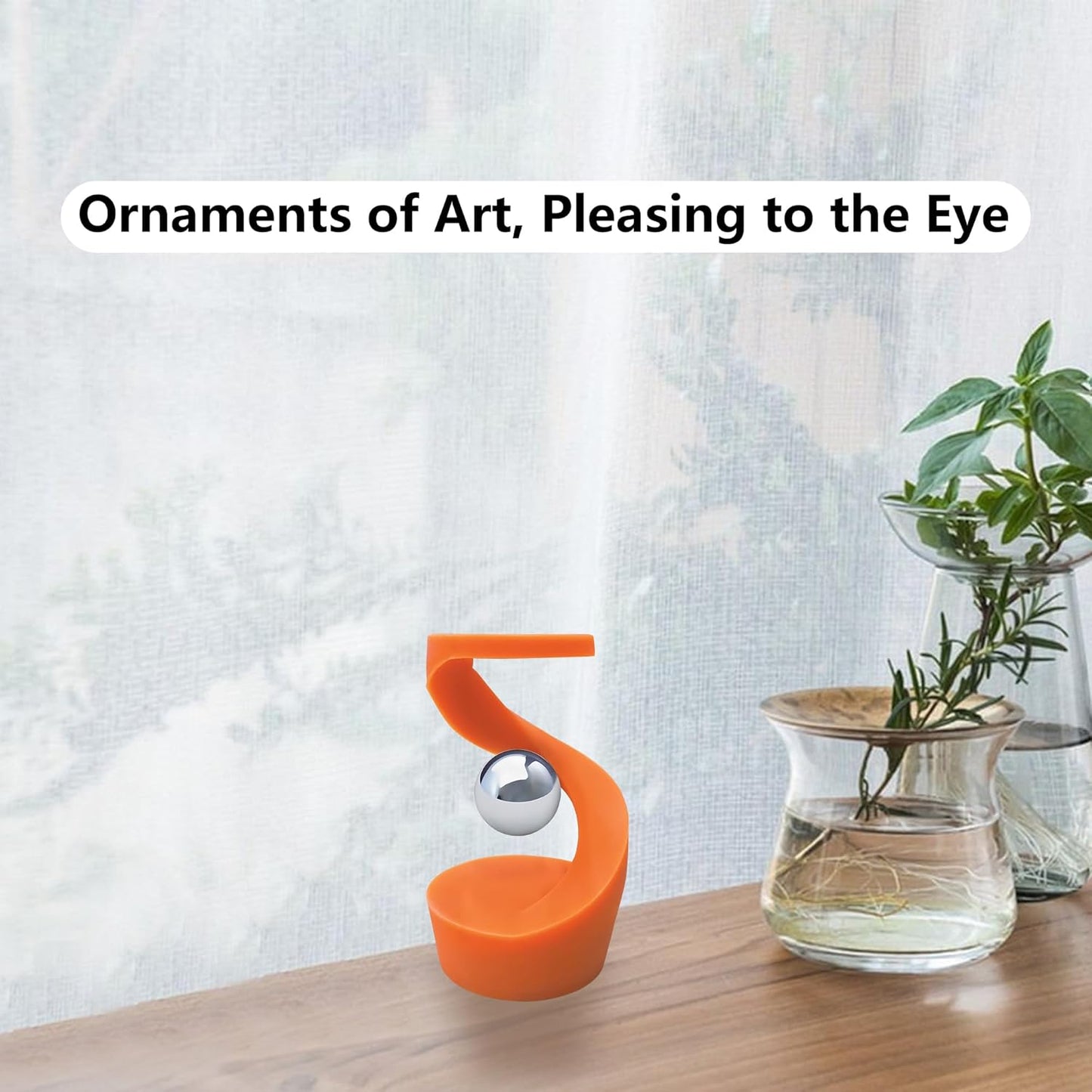 Kinetic Spinning Desk Toys,Rotating Left and Right,with a Unique Visual Illusion,Keep Focus,Relieve Stress,Executive Desk Toy Gifts for Adult Teen Children-Orange