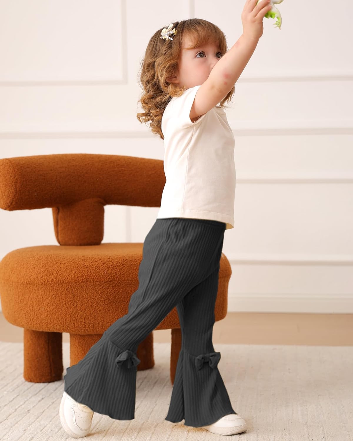 Mioglrie Baby Girls Pants Toddler 3 6 9 12 18 24 Months Leggings Newborn Girls Flared Leggings Infant Bell Bottom Pants