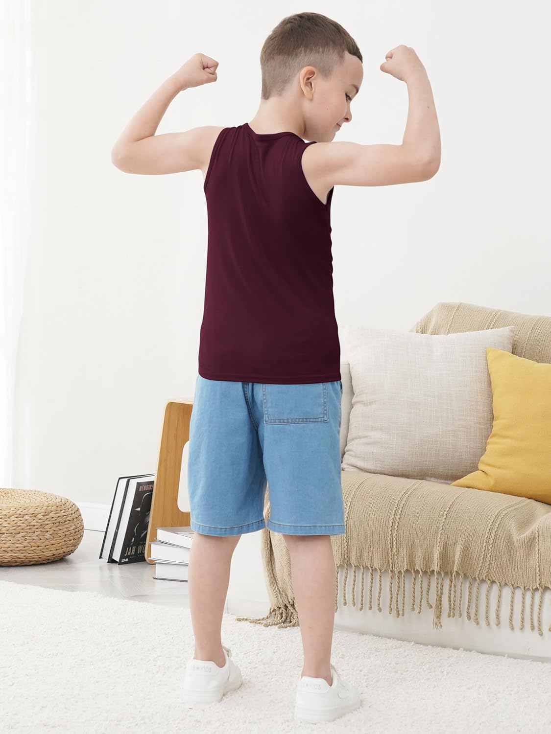 5 Pack Boys Tank Tops Boys Undershirts Kids Cotton Undershirts Tees Sleeveless Tank Tops Shirts for Kids Youth