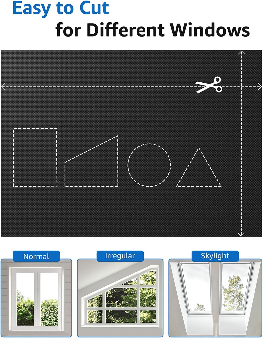 Sumobaby Blackout Curtains for Bedroom Portable 64"x63",No Drill Blackout Shades with Upgraded Hook&Loop Tapes,100% Black Out Window Cover,Thermal Insulated Blinds for Bedroom,Nursery(1 Panel,Black)