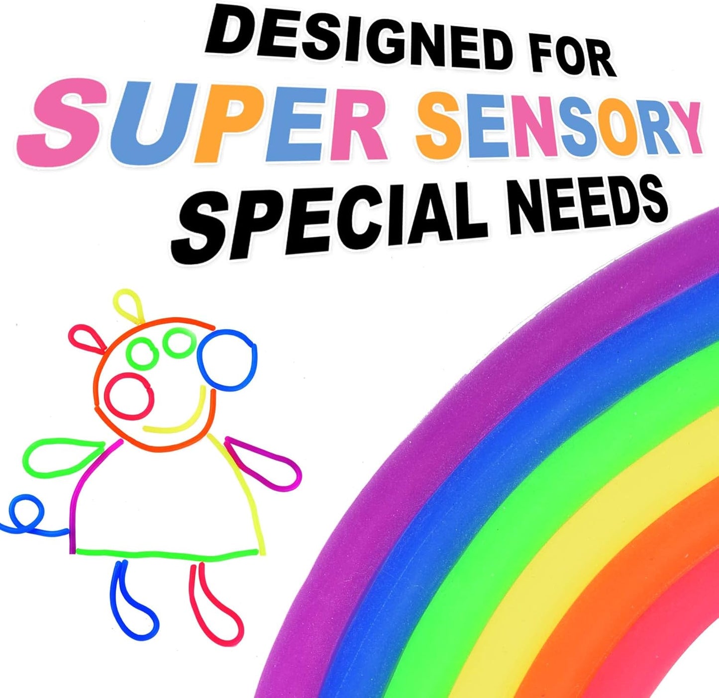 Small Stretchy String Noodles 30 Packs Children Sensory Stretch Strings Fidget Toys for School Classroom Rewards Back to School Birthday Party Favors and Prizes Treasure Box Toys