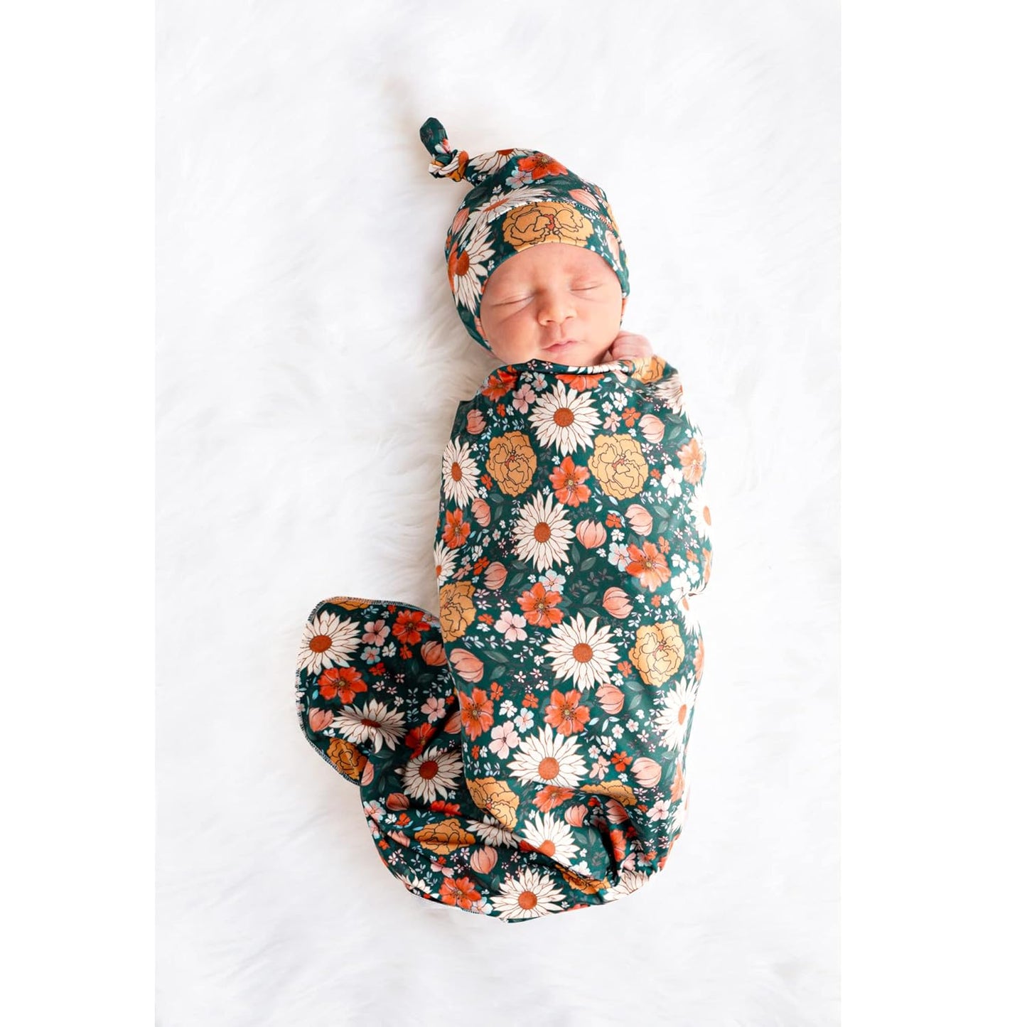 Konssy Baby Girl Newborn Receiving Blanket with Matching Headband and Beanie Set Baby Swaddle Nursery Swaddle Wrap