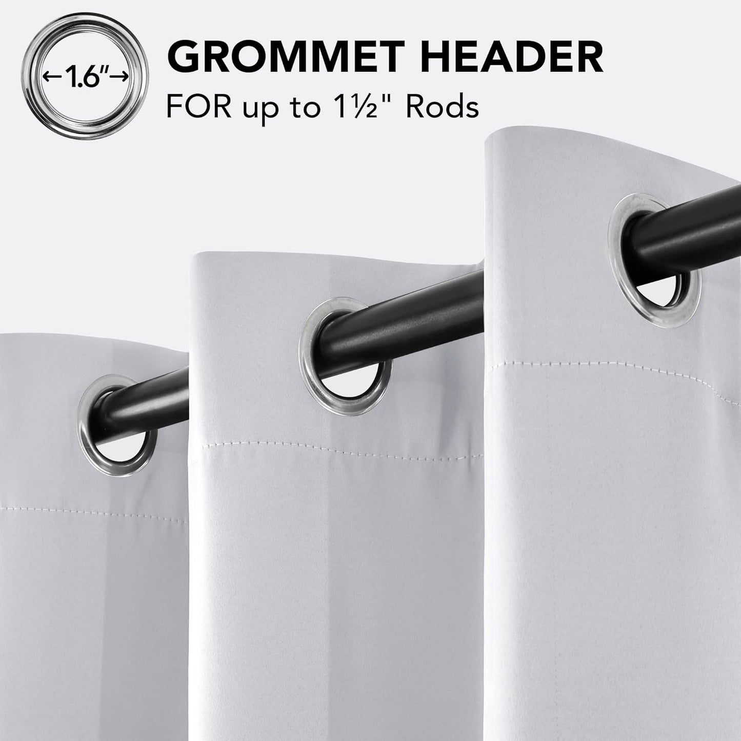 Deconovo Blackout Curtains, Room Darkening Thermal Insulated Window Drapes, Noise Reducing, Grommet Top, 2 Panels 42W x 120L Inch Machine Washable for Bedroom Living Room Nursery Star White