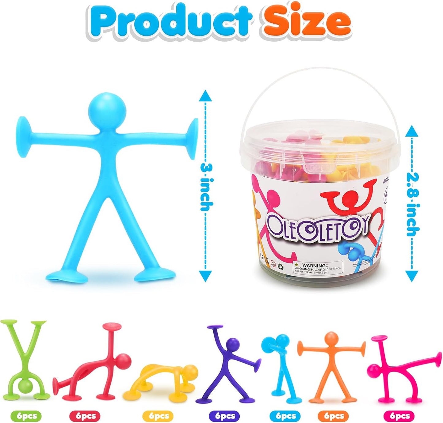 Suction Fidget Toys for Kids, 42Pcs Sensory Fidget Toys for Boys Girls, Office Stress Relief Toys for Adults, Cars Travel Toys for Toddlers, Windows Toys Party Favors Kids Classroom Prize Bulk