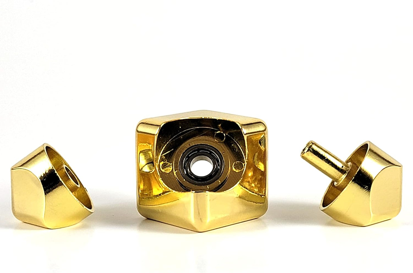 QUBI Cube Spinner 4-in-1 Spinning Toy– Helps with Anxiety, ADHD, Autism, Stress & Focus– Desktop EDC Fidgets Spinner Aluminum Alloy Build for Kids & Adults. Gold.