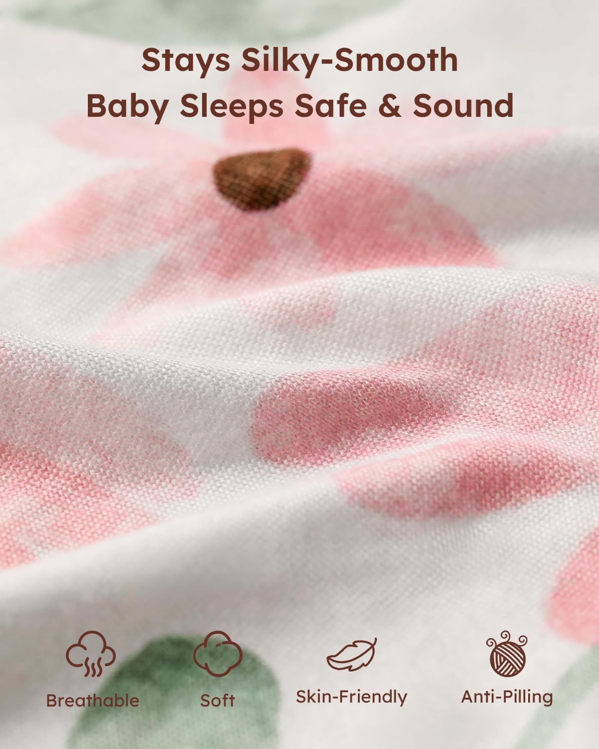 Yoofoss Pack and Play Sheets Girl 2 Pack, 38x26 Mini Crib Sheets Fitted for Baby Compatible with Graco Pack n Play Mattress,Ultra Soft Breathable Microfiber Pink Floral