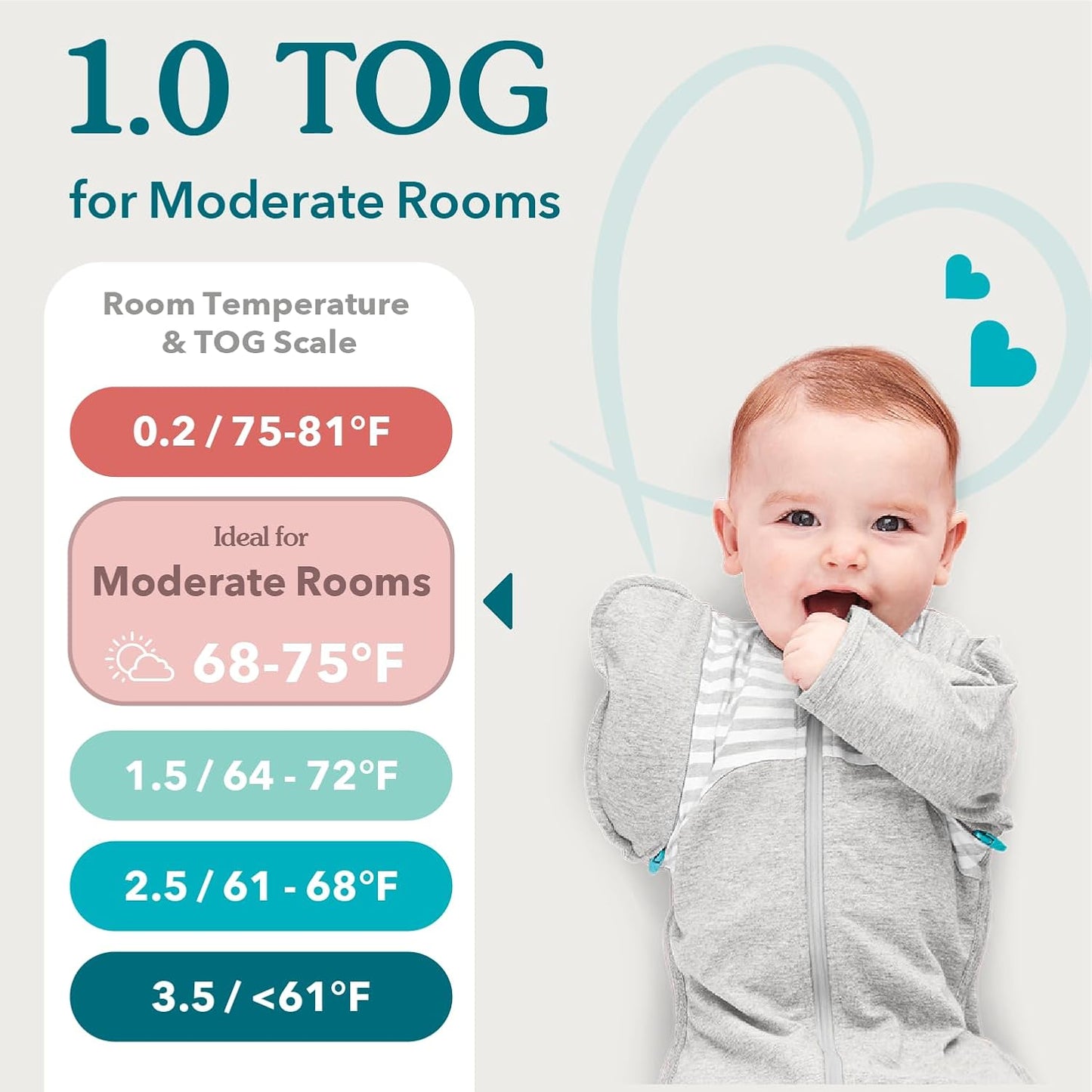 Love to Dream Swaddle UP, Baby Sleep Sack, Self-Soothing Swaddles for Newborns, Improves Sleep, Snug Fit Helps Calm Startle Reflex, New Born Essentials for Baby, Small 8-13lbs, Gray