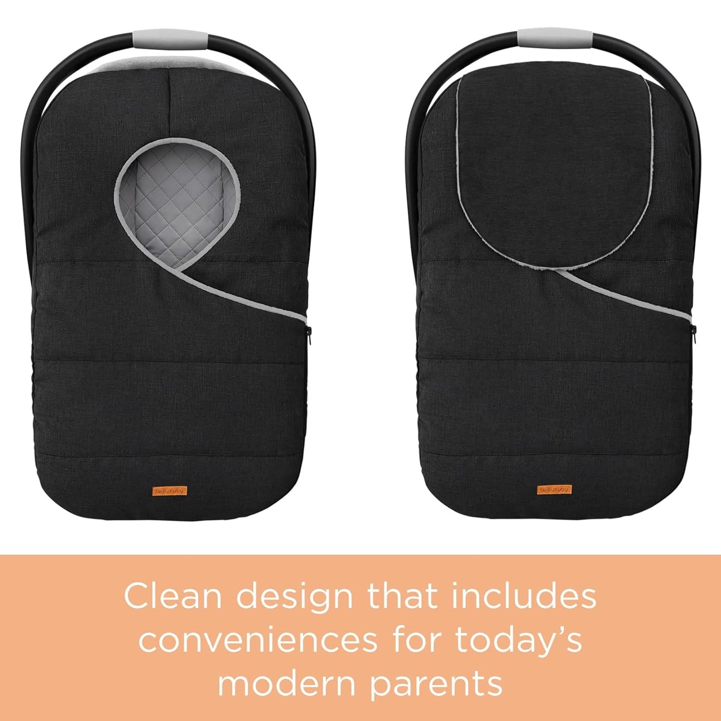 liuliuby Winter Carseat Covers for Baby | Infant Car Seat Cover Baby | Doona Accessories | Warm & Thick Fleece Canopy for Infant & New Born Cold Weather (Black)