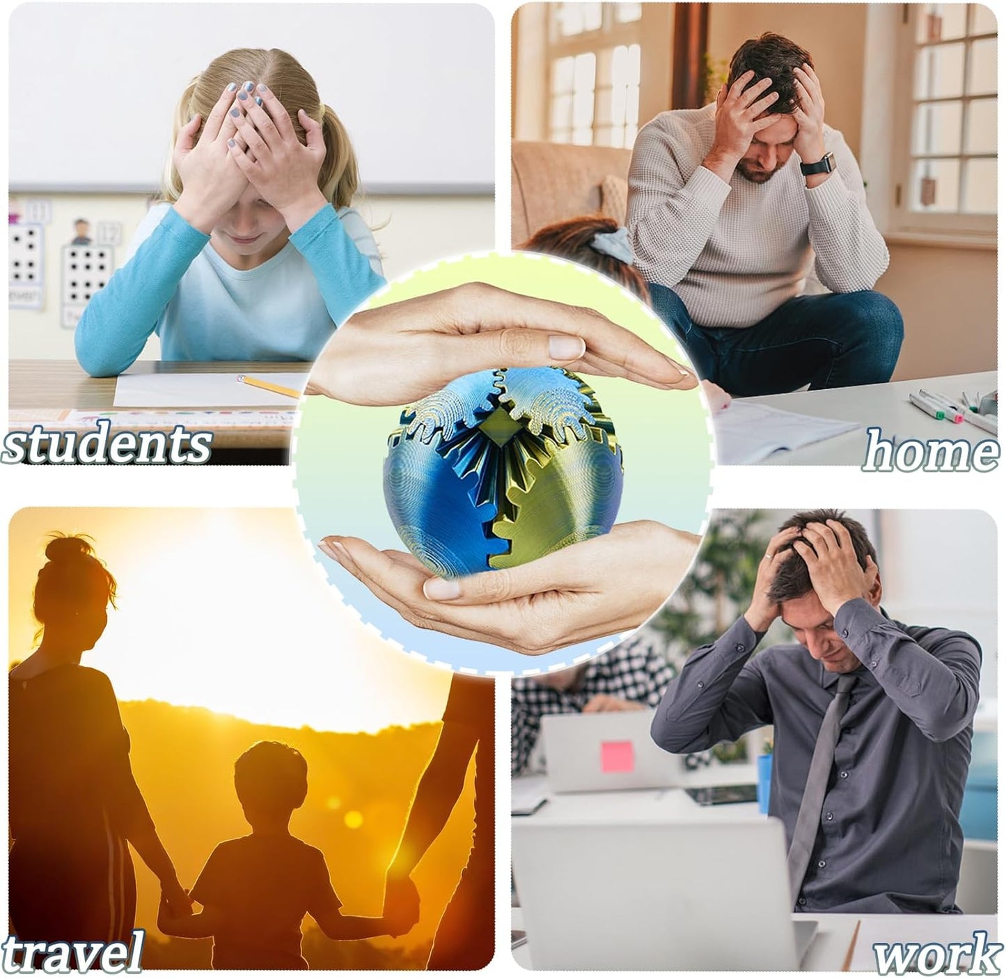 Gear Ball - Steampunk Spin Miracle Fidget, Fidget Gear Ball, 3D Printed Gear Ball Spin Ball Gear Fidget Toy, Hand Spin Ball for Stress and Anxiety (Green)