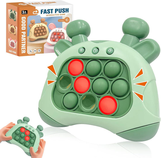 Quick Push Pop Games, St. Patrick's Day Pop Pro Light Up Fidget Toys Game, Stress Relief Decompression Push Puzzle Game Console Toys Bubble Pop Fidget Game Controller Handheld Travel Game Toys