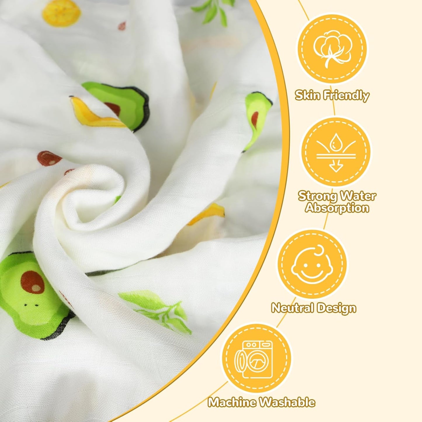 Cotton Muslin Swaddle Blankets for Newborn - 4 Pack Breathable Receiving Blankets for Baby - 47''X47'' Large Soft Thin Unisex Baby Blanket Burp Clothes Baby Bath Towel Stroller Cover