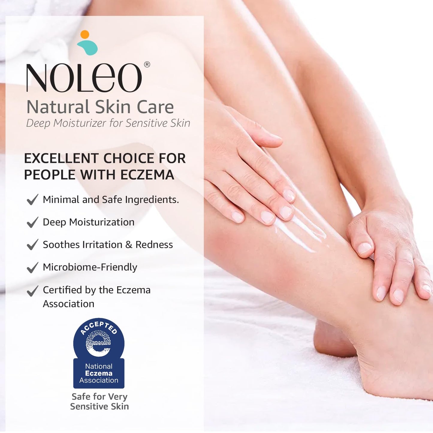 NOLEO Natural Skin Care – Deep Moisturizer for Sensitive Skin | Soothes Redness, Chafing & Irritation | Non-Toxic, EWG Verified, Organic | Face & Body Cream for Adults & Babies – 8oz