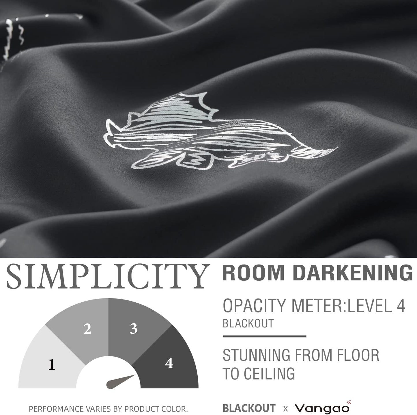 Vangao Kids Curtains Black Blackout Dinosaur Curtains for Boys Kids Nursery Girls Room Silver Dino Foil Print Thermal Insulated Drapes Grommet Top Window Treatments 63 Inches Length 2 Panels