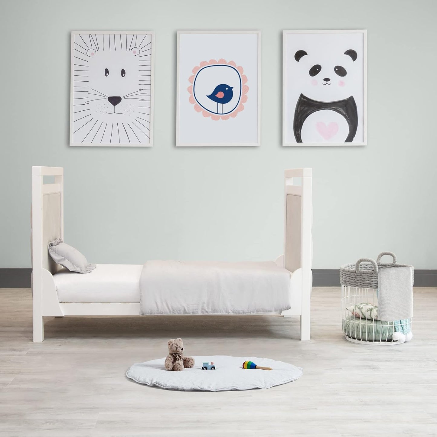 Byrd & Blume Round Baby Play Mat, Organic Cotton Soft Padded Nursery Floor Mat, Safe Hypoallergenic Baby Mat, Reversible, Foldable, Portable Infant Tummy Time Mat Fits Tents & Playpens (40"x40") Gray