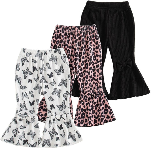 Mioglrie Baby Girls Pants Toddler 3 6 9 12 18 24 Months Leggings Newborn Girls Flared Leggings Infant Bell Bottom Pants