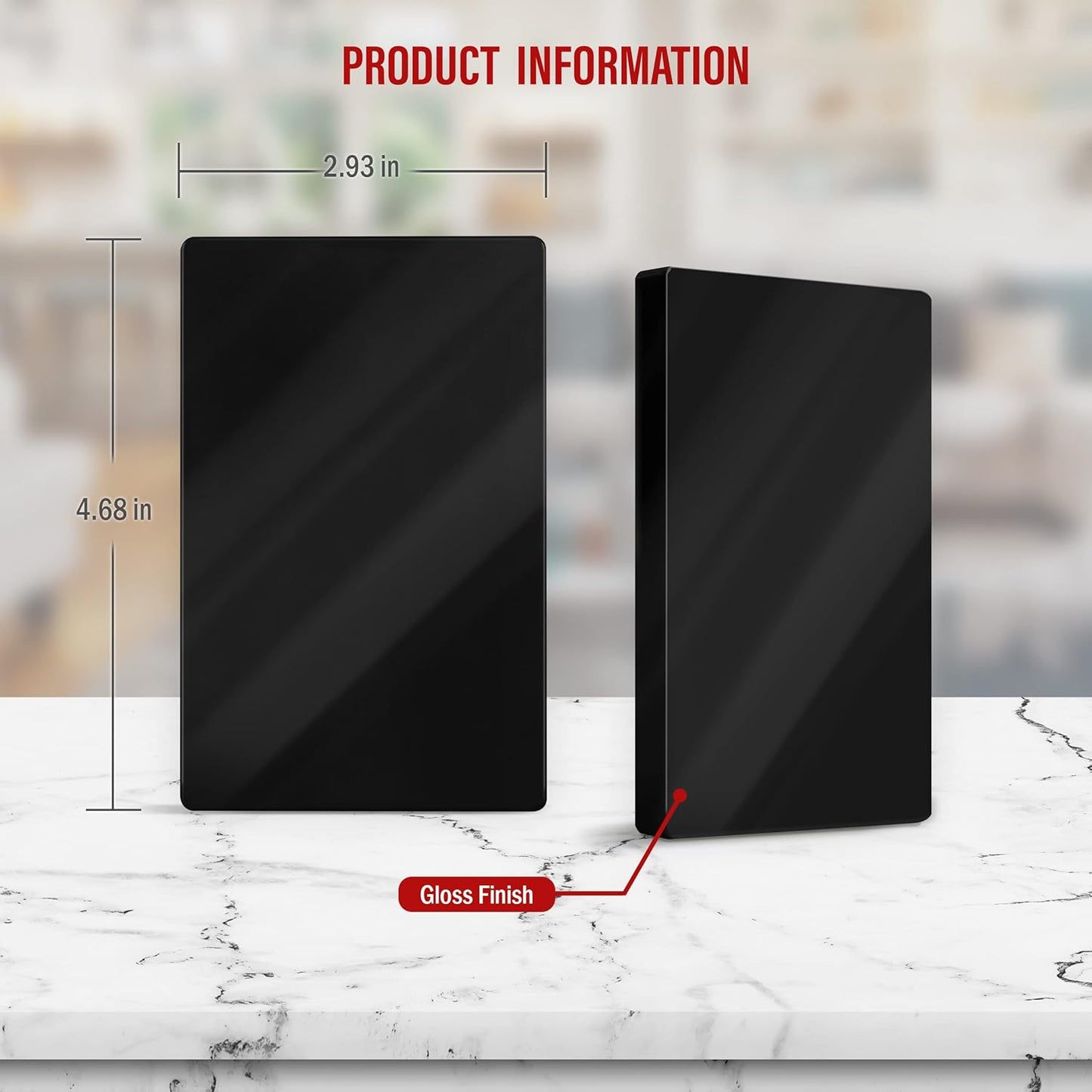 ENERLITES Screwless Blank Wall Plate, Child Safe Blank Device Outlet Cover, Standard Size, 1-Gang 4.68" x 2.93", Polycarbonate Thermoplastic, UL Listed, SI8801-BK, Glossy, Black