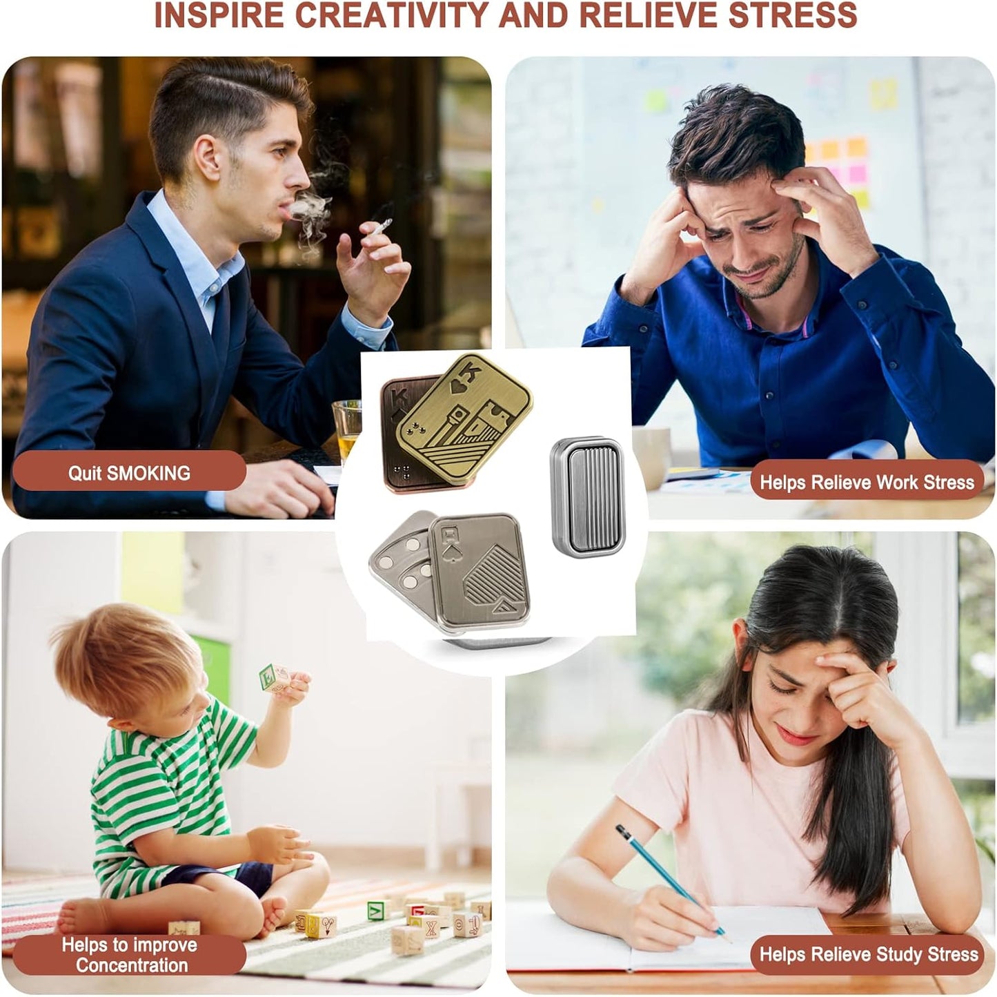 3 Pack Fidget Toys Adults Magnetic Fidget Slider Metal Fidget Toys Magnetic Fidget Slider Toys EDC Fidget Toys for Adults Anxiety Stress Relief Office Desk Toys(Poker Fidget Slider K+A+CP3)