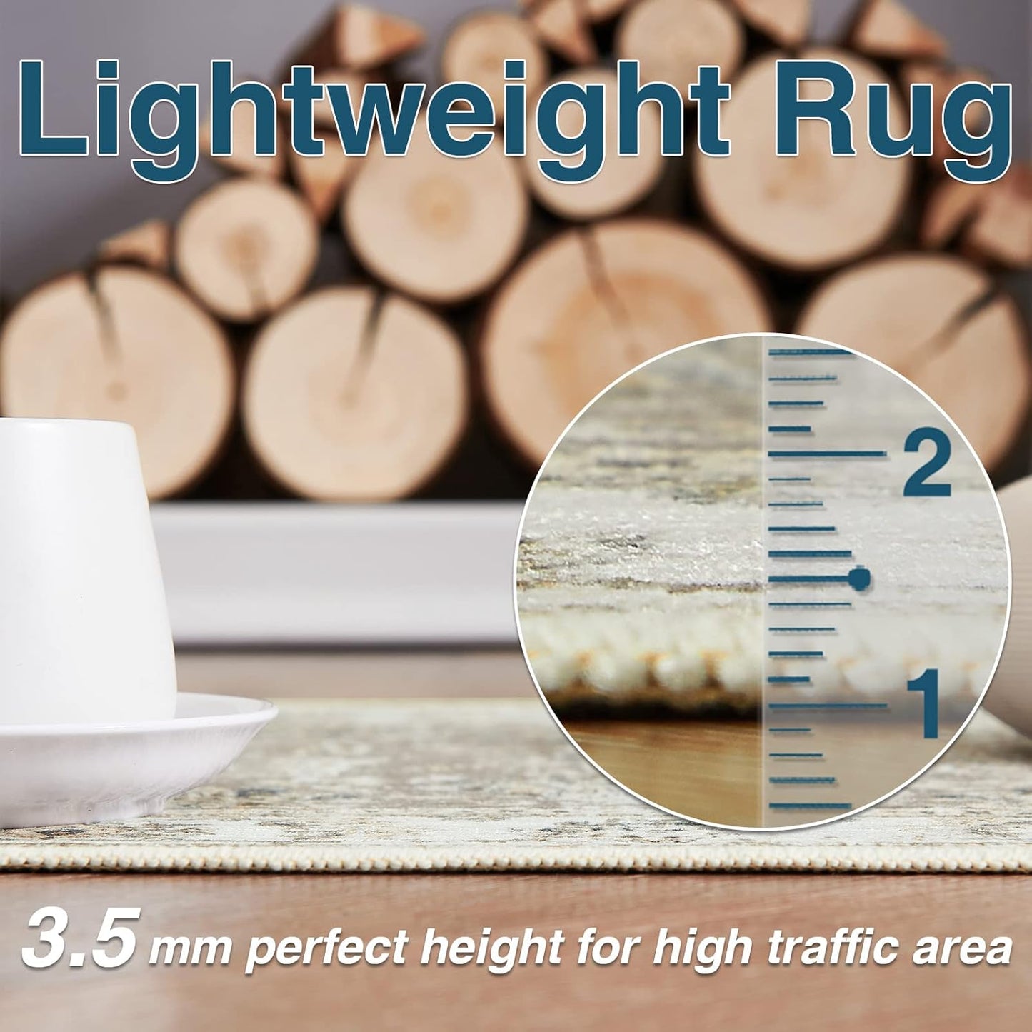 jinchan Hallway Runner Rug 3x10 Machine Washable Runner Rug Taupe Vintage Floral Design Non-Slip Low Pile Ultra-Thin for Kitchen Laundry Room Bedroom Farmhouse (3‘x10',Taupe)