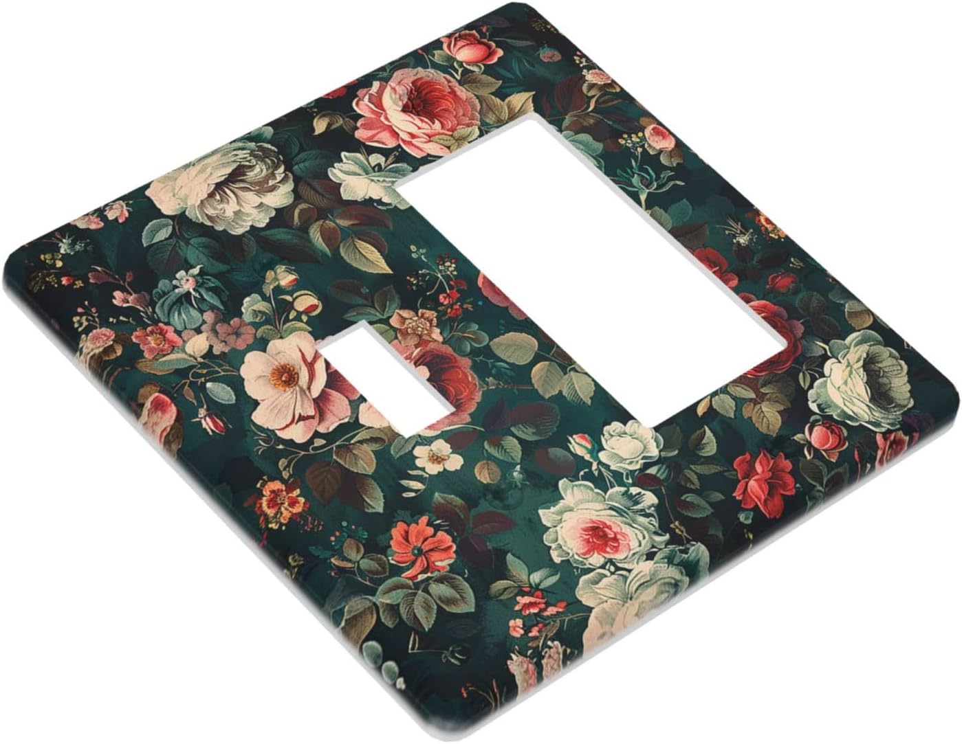 Outlet Covers Baroque Vintage Peony Flower Floral 1 Toggle 1 Rocker Combination Decorative Wall Plate Electrical Switch Plates Light Switch Cover Plate for Bedroom Farmhouse Decor