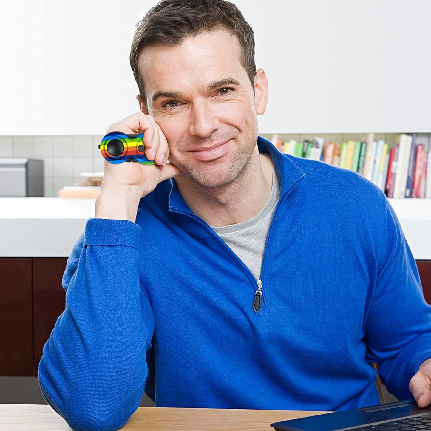 WTYCD Original Fidget Toy Game, Rubberized Classical Controller Fidget Concentration Toy with 8-Fidget Functions and Lanyard - Excellent for Relieving Stress and Anxiety