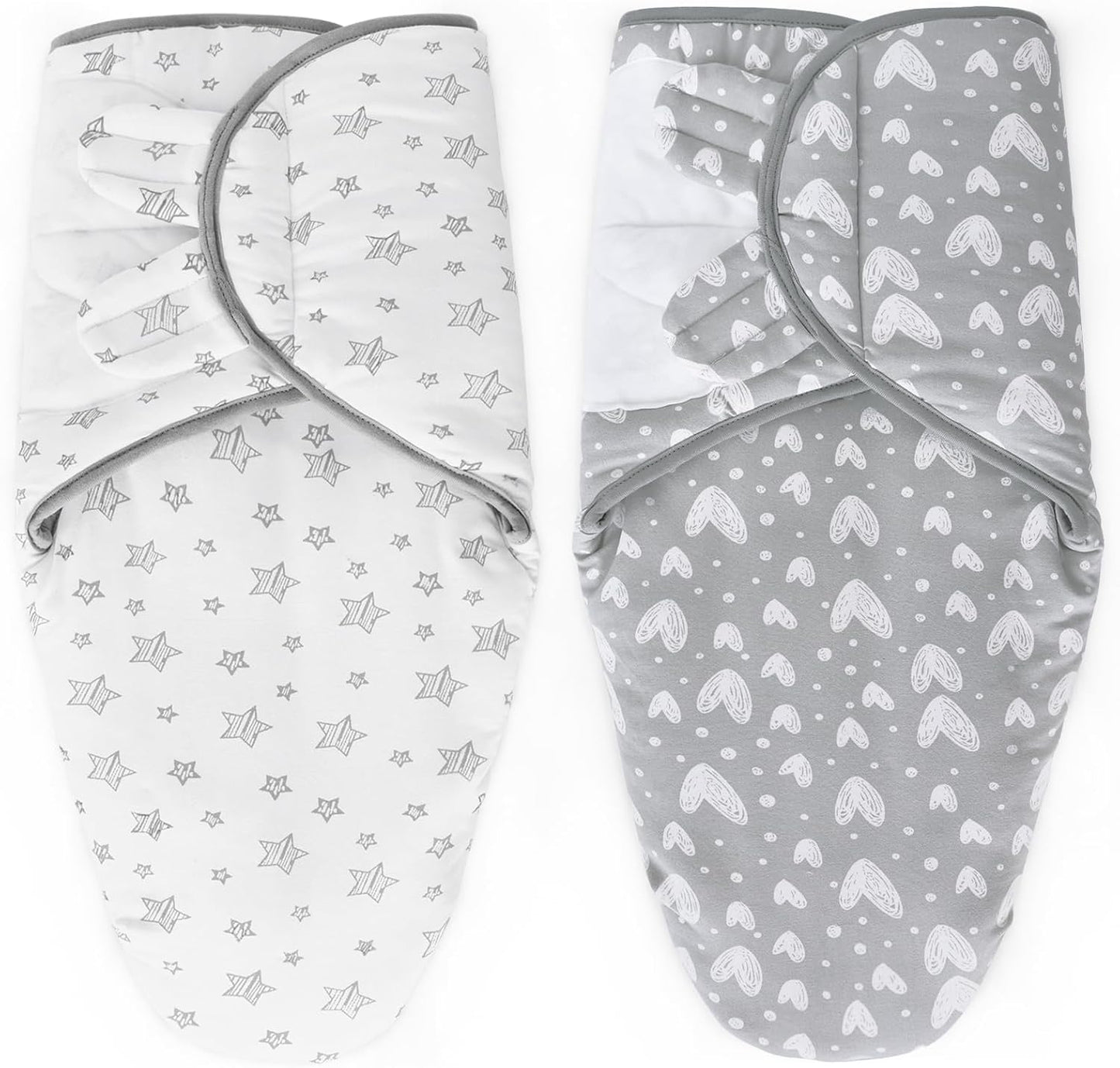 Biloban Quilted Baby Swaddles 0-3 Months 2 Pack, Warm Quilted Baby Swaddle, Newborn Swaddle, Adjustable Swaddle Blanket, Lovely Print