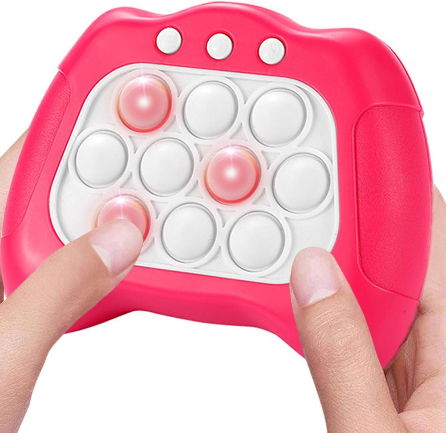 Pop Quick Push Game Console Light Up Sensory Fidget Toys Handheld Puzzle Popping Press Toy for Kids Adult Pink