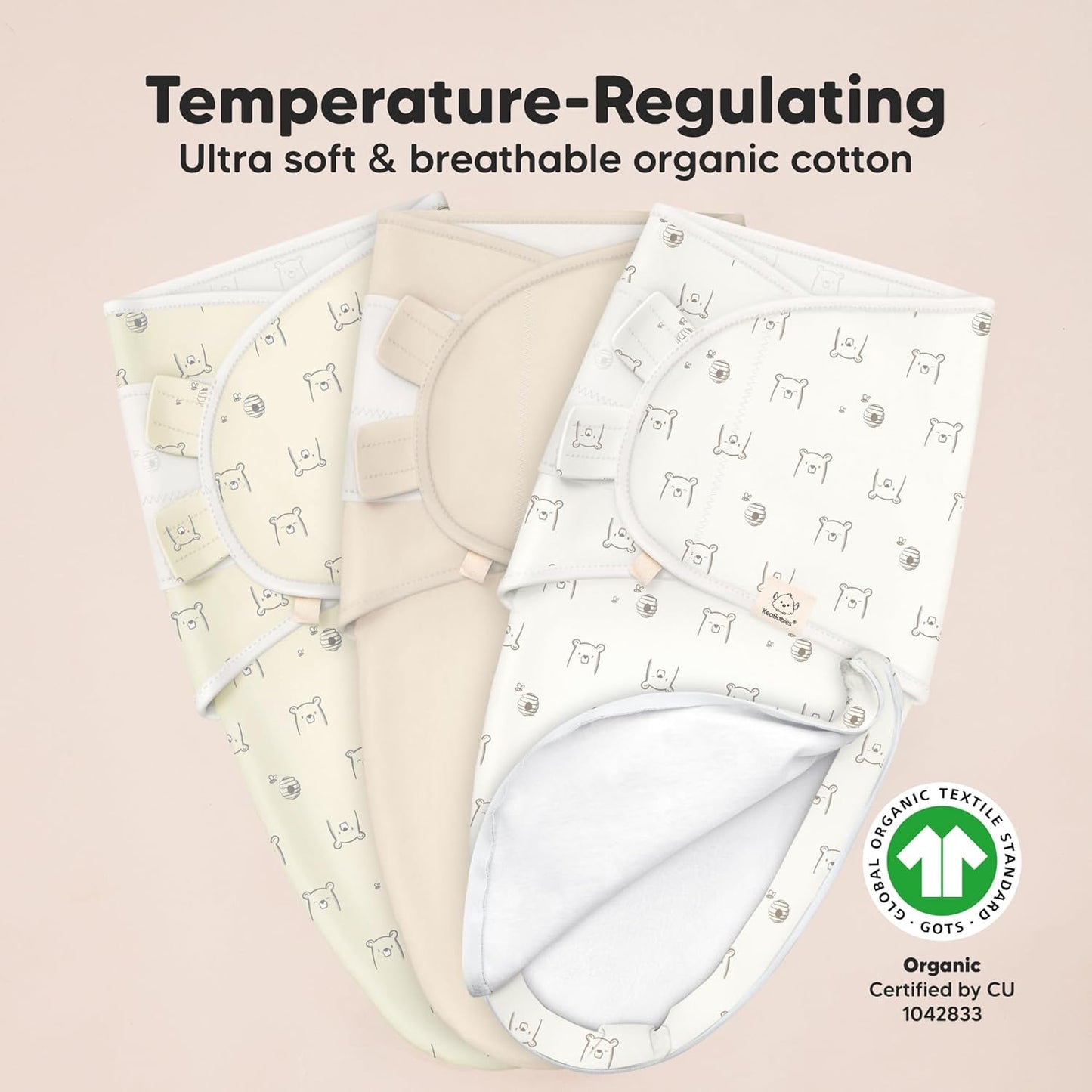 Baby Swaddle Sleep Sacks with Zipper - 3-Pack Swaddles for Newborns 0-3 Months, Infant, Baby Girls, Boys, Soft & Durable Newborn Sleep Sack, Easy Diaper Change Swaddling Blanket (Bumble Bear)