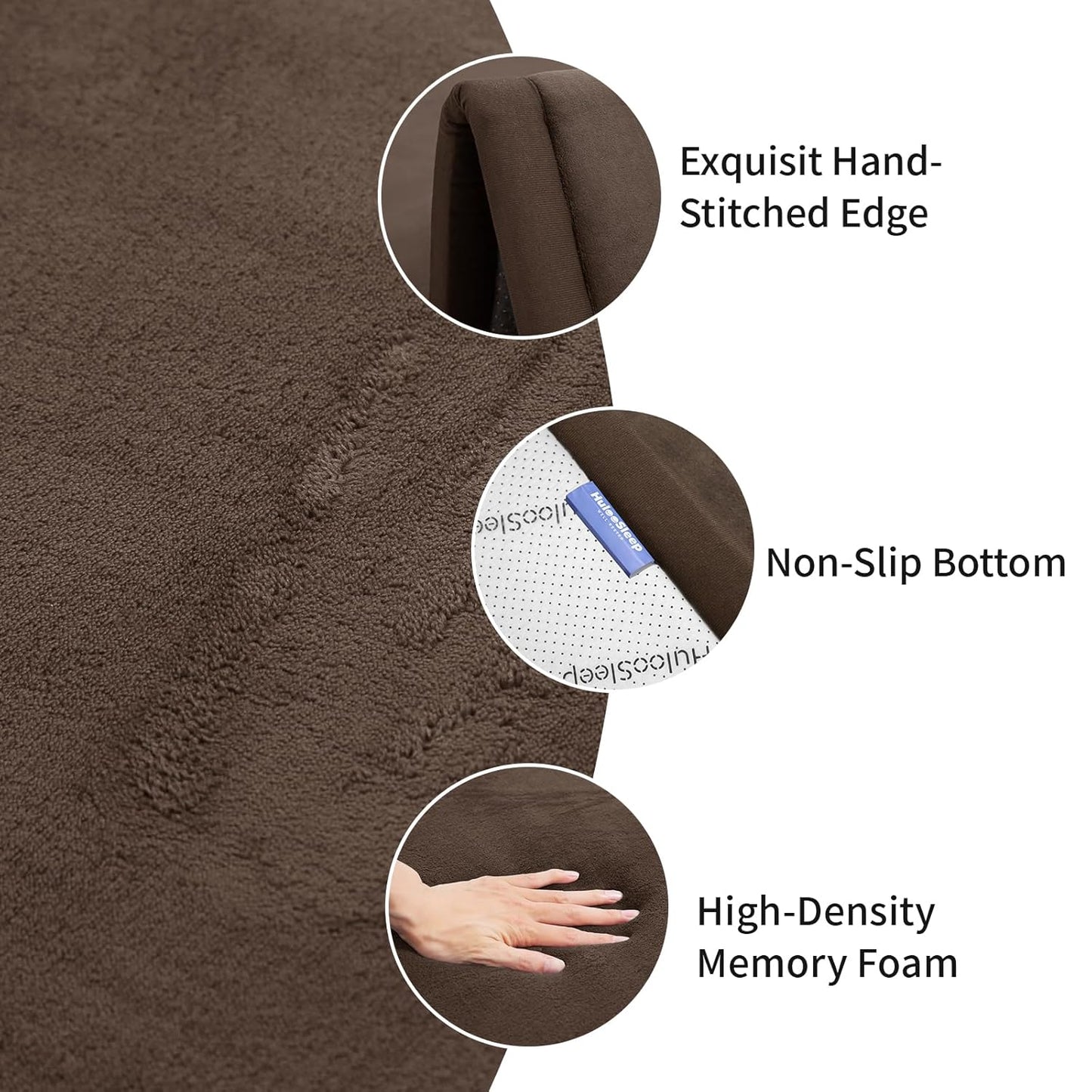 Baby Play Mat for Floor,1.3" Thick Memory foam Tummy Time Mat,79"×158“Extra Large Soft Velvet Nursery Rug,Non Slip Safe for Crawling,Toddlers,Infants,kids,Tatami Style for Living Room(Dark Brown)