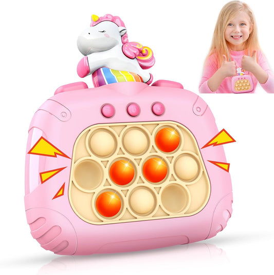 Unicorn Kids Fidget Game Toys: Pop Quick Push Handheld Games for Kid 4 5 6 7 8 9 10 11 12Year Old Girls Birthday Gifts Autism Sensory Toy for Girl Ages 6-8-12 Toddler Travel Toy Girls Popping Game