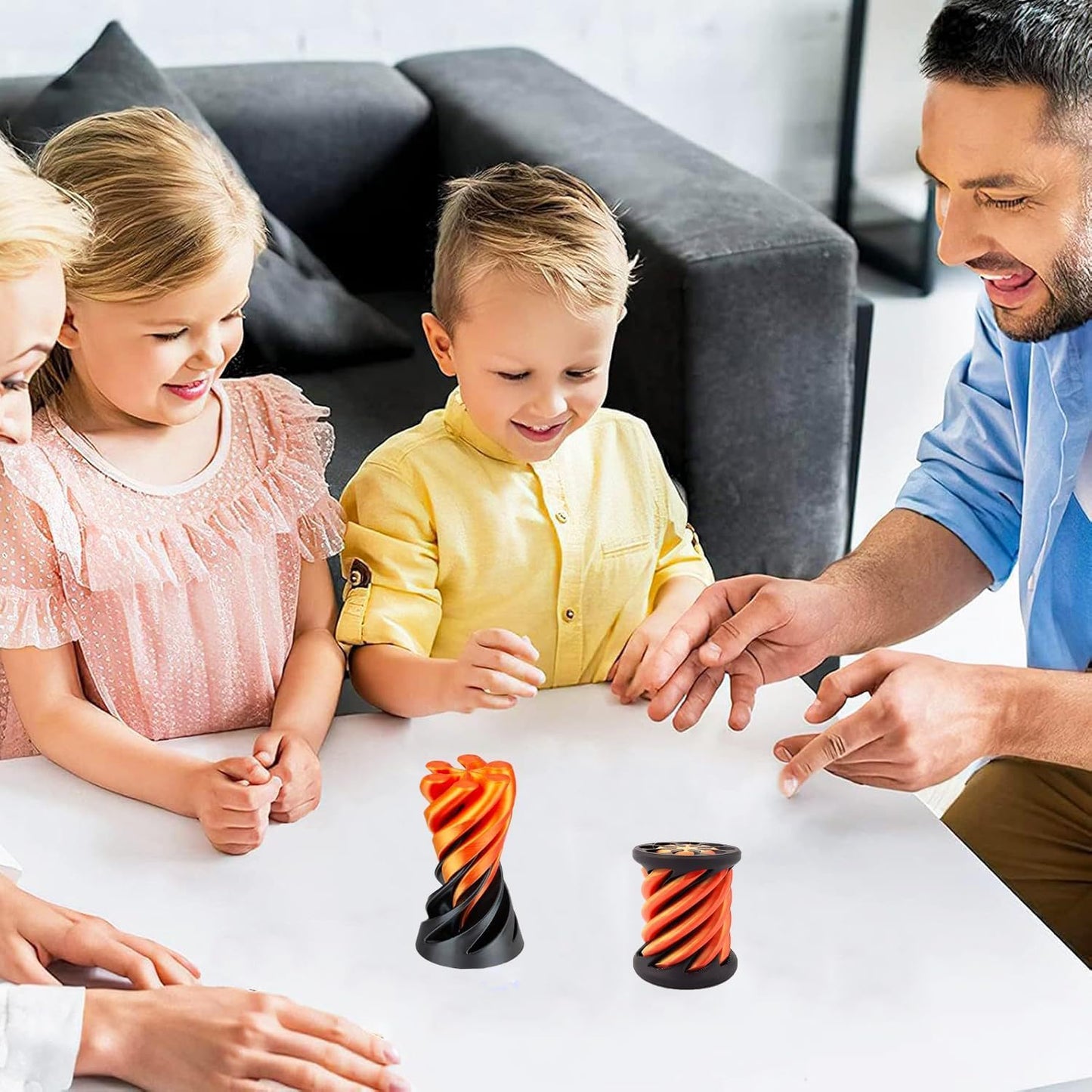 2Pcs Impossible Cone,Spiral Cone Fidget Toy 3D Printed Spiral Cone Pyramid Passthrough Sculpture,Mini Cone Funny Desktop Decoration for Home Office Desk Funny Desktop Decoration , Anxiety Relief