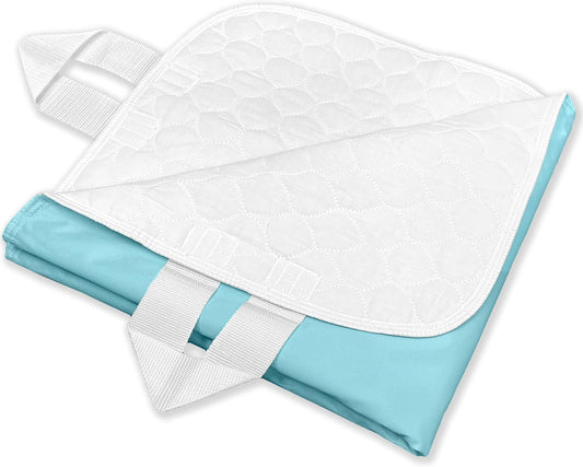RMS Ultra Soft 4-Layer Washable and Reusable Incontinence Bed Pad - Waterproof Bed Pads with 4 Convenient Handles to Assist in Home Health Care, 34X54 Inch