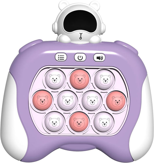 Fast Quick Push Bubble Pop Fidget Toy, Electronic Light Up Game Console, Cool Birthday Present for 6 7 8 9 10-12 Year Boys and Girls Pop Up Stress Relief Toy, Concentration Speed Puzzle Game for Kids