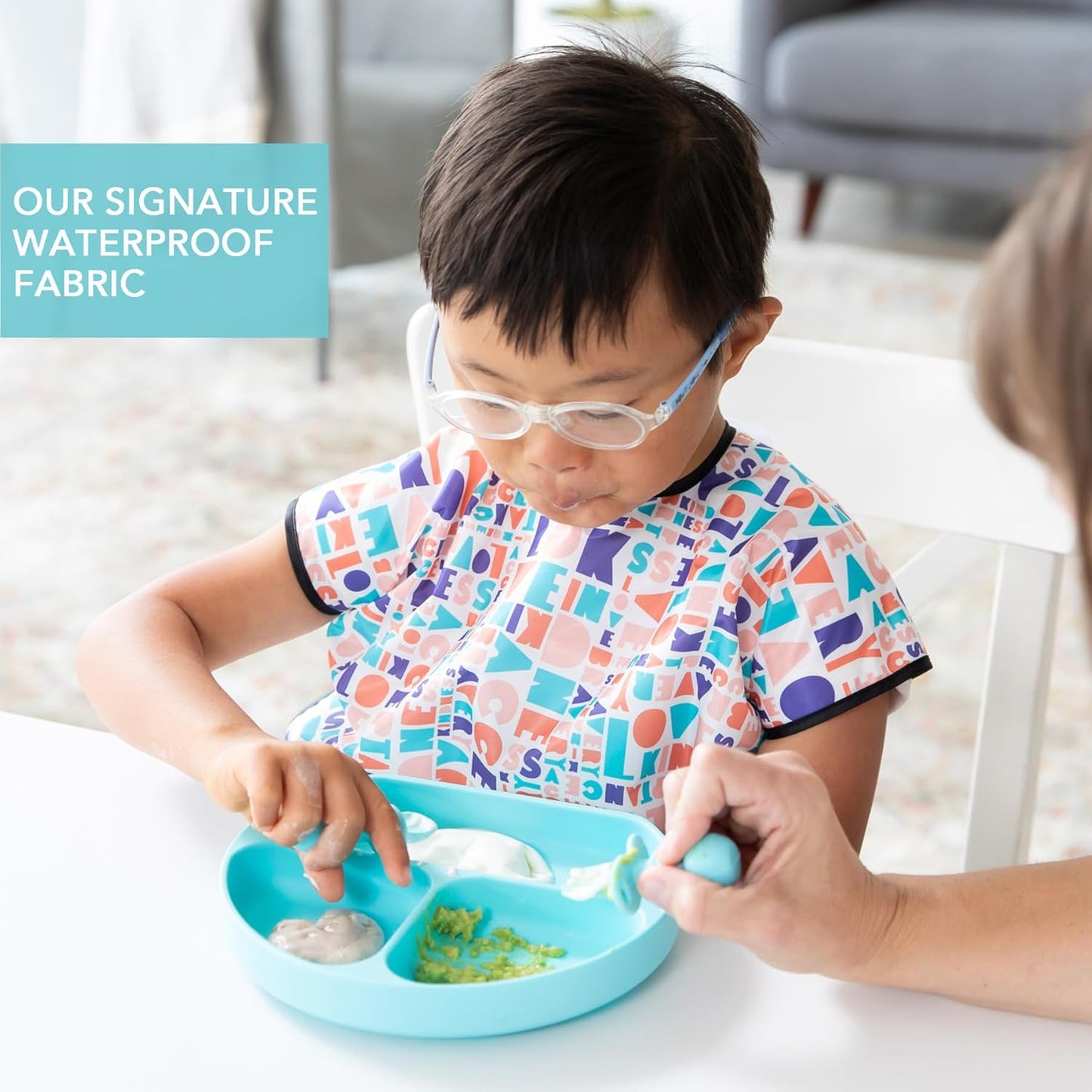 Bumkins Bibs - Toddler Bibs, Waterproof, Large for 1-3 Years, Short Sleeve