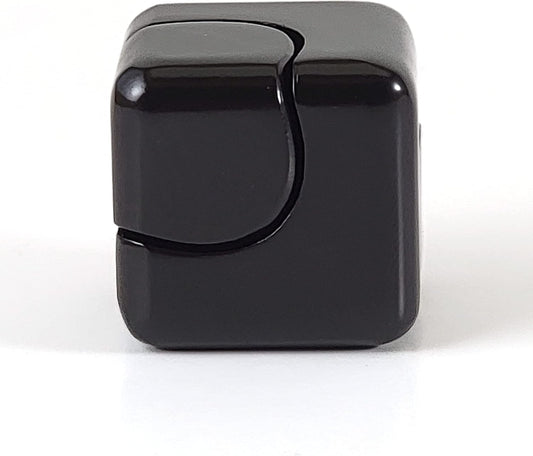 Cube Spinner Fidget Spinning Toy– Helps with Anxiety, ADHD, Autism, Stress & Focus– Desktop EDC Fidgets Spinner Aluminum Alloy Build for Kids & Adults. Black.