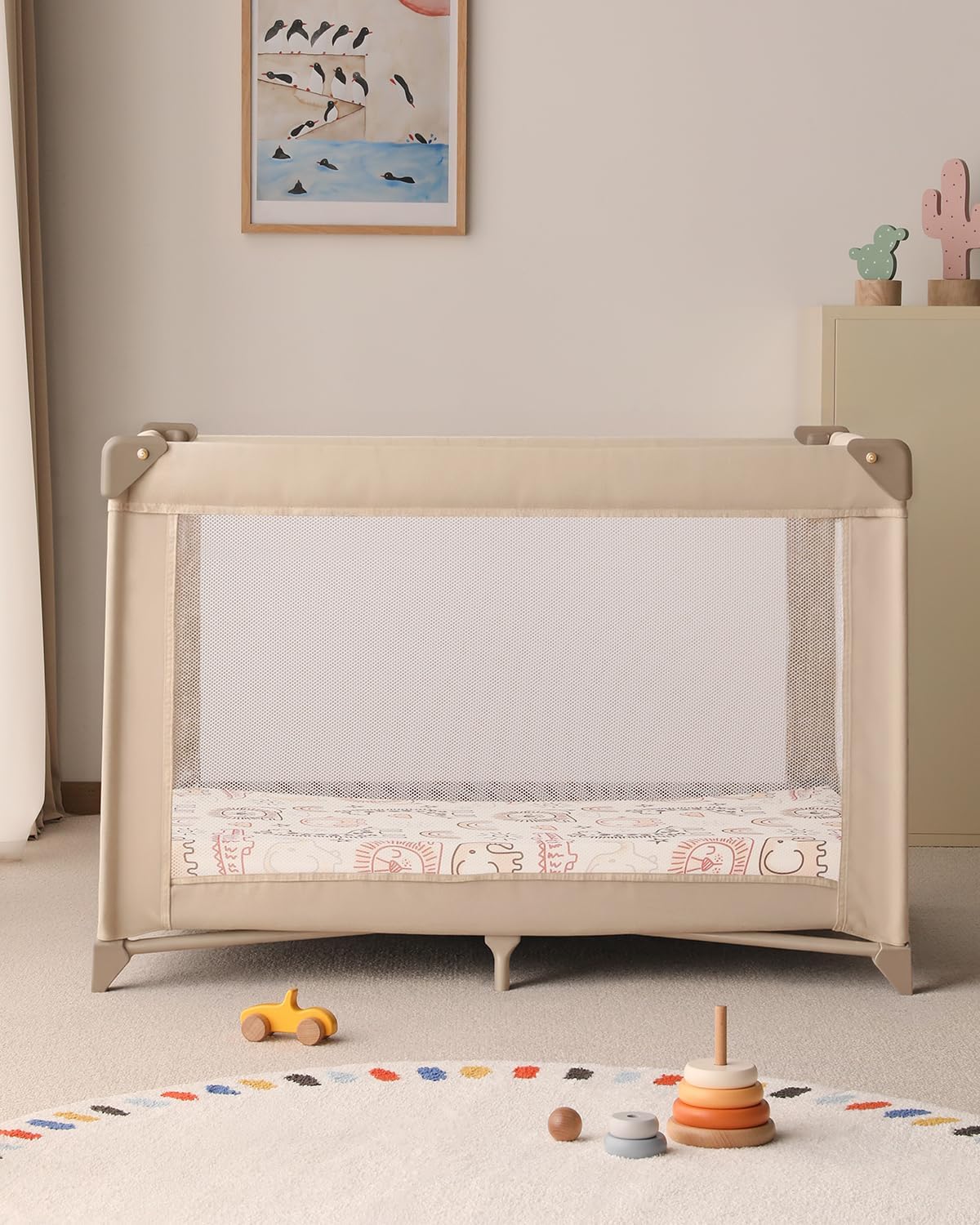 Yoofoss Baby Pack and Play Sheets 2 Pack for Boys and Girls - 38x26 Mini Crib Sheets Fitted Neutral Compatible with Graco Pack n Play Mattress,Ultra Soft Breathable Microfiber Animal World