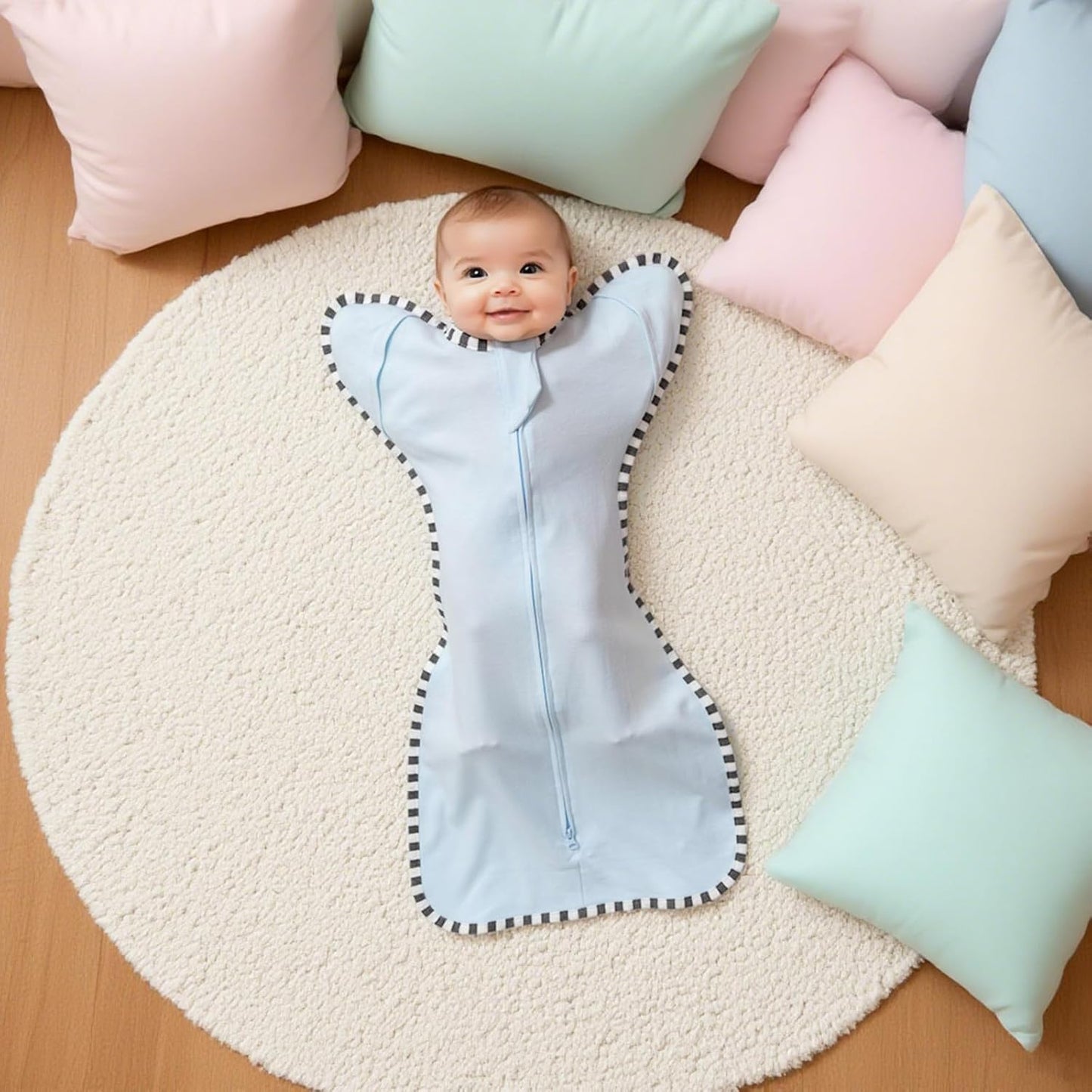 Baby Swaddle Blanket for Newborns and Infants,2-Piece Set Infant Pajamas,Bidirectional Zipper,Easy to Put On and Take Off